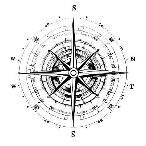 A Compass With Airplane Symbols Indicating Different Directions
