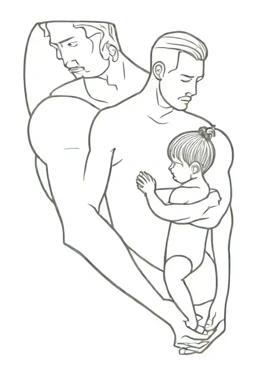 Father Holding Daughter In His Arms