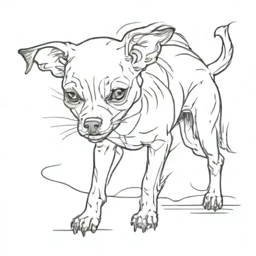 Chihuhua Dog Pissing On Woman