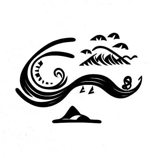 Island Beach And Music Notes