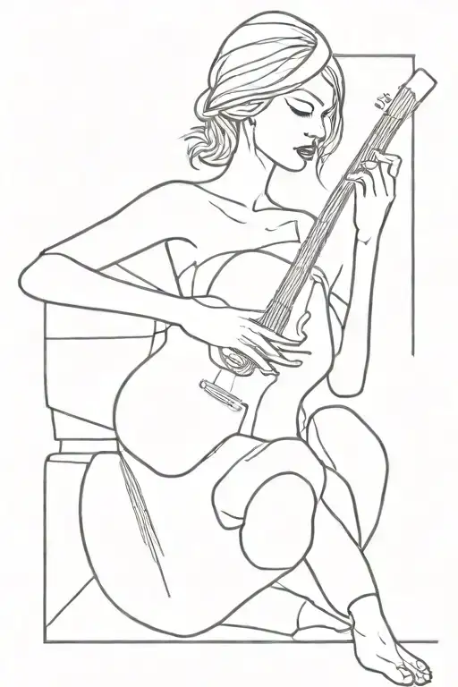 A Guitar Body Woman