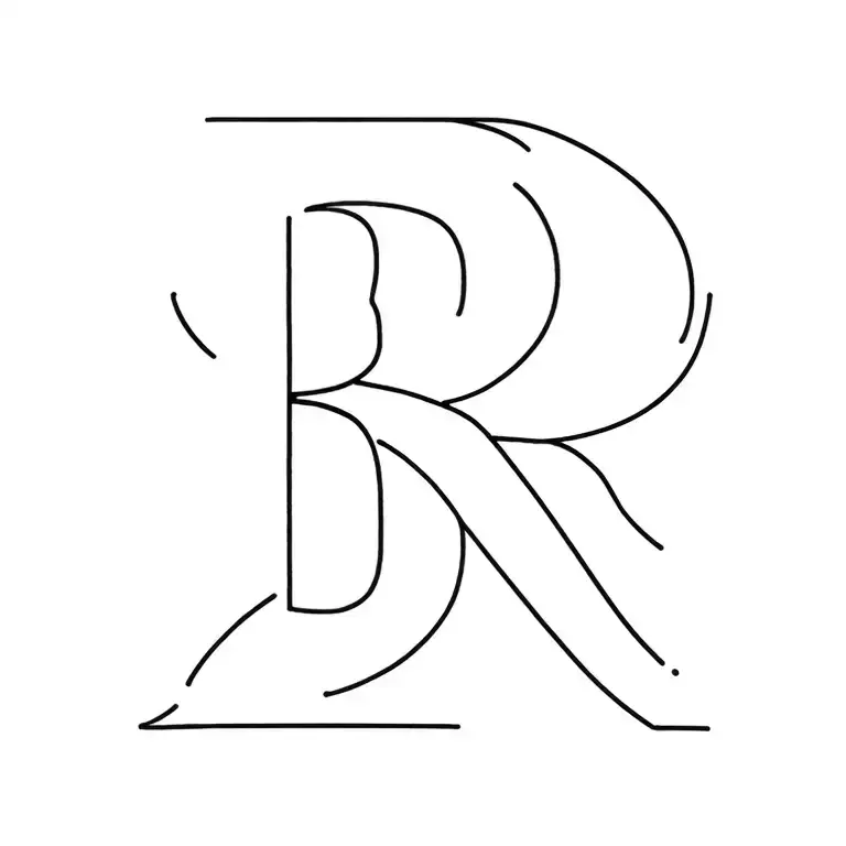 Initials B C R O Modern Minimalist Lineart