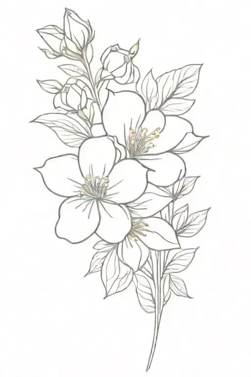 Flower Bouquet Fine Line