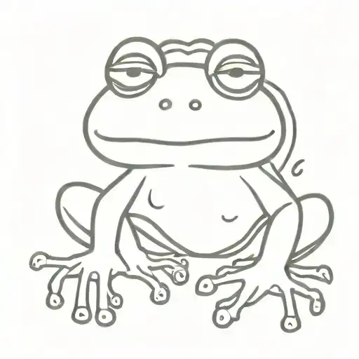 Simple Cartoon Frog Smoking