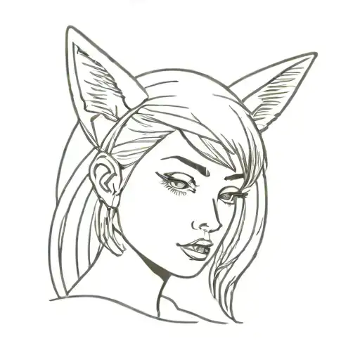 Girl With Bob And Fox Ears