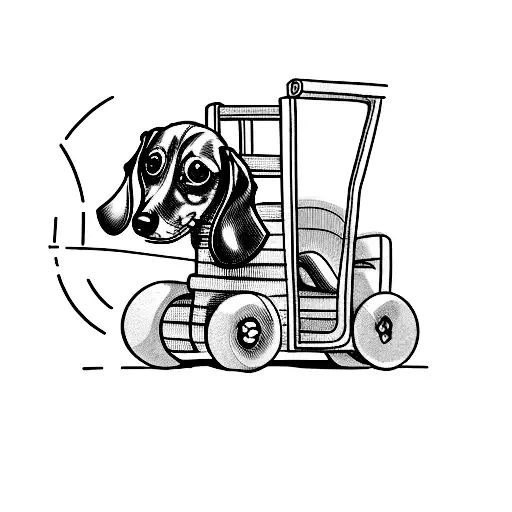 Wiener Dog Riding A Forklift