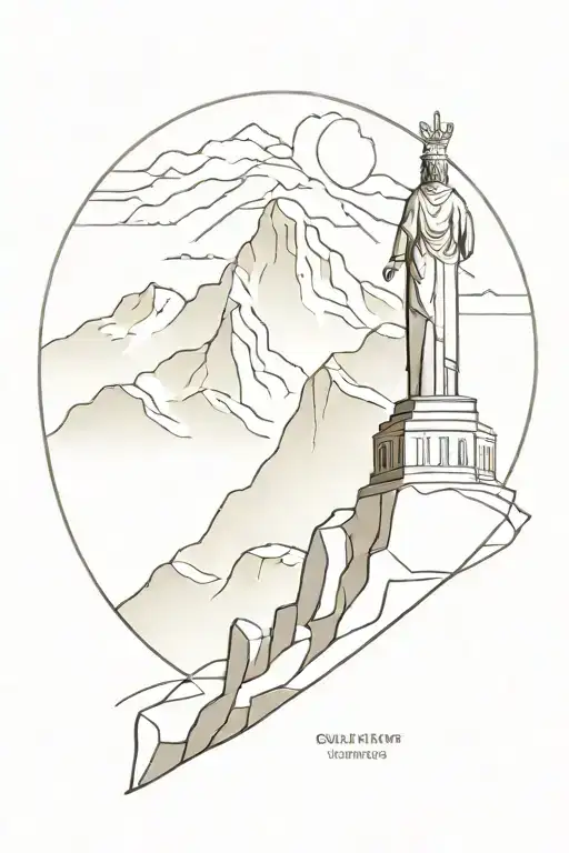 Peak Of Gran Paradiso With A Statue Of Mother Mary On Top