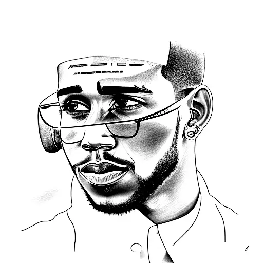 A Dynamic Portrait Of Lewis Hamilton Driving A Mercedes Car