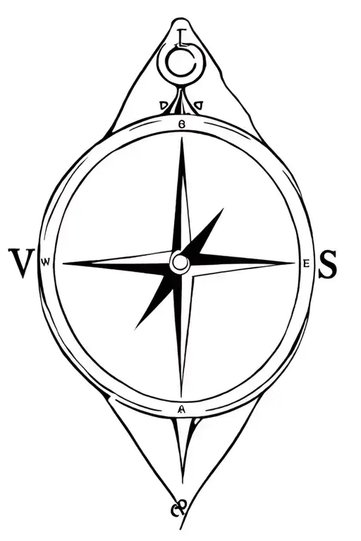 Compass Design With Anchor