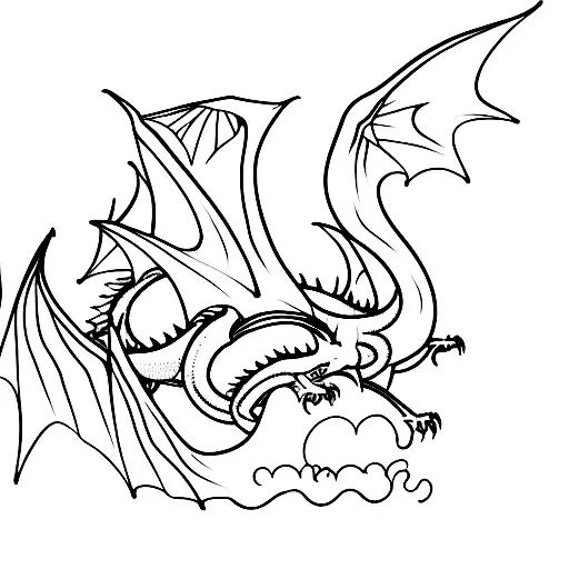 Two Dragons In Love Flying