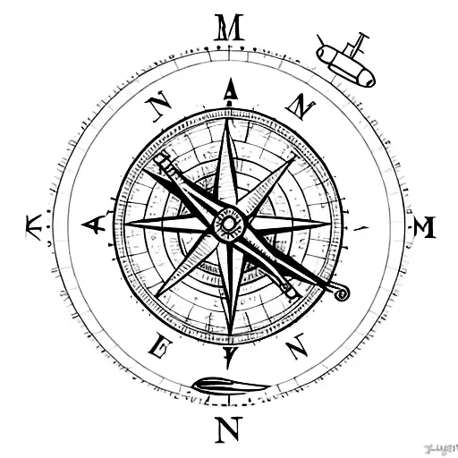 Map And Plane And Compass