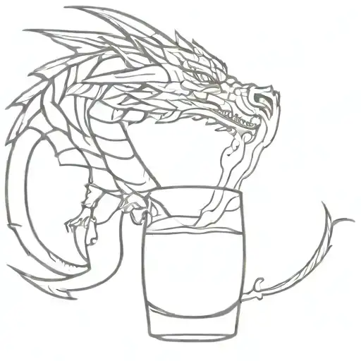 Dragon Drinking Beer