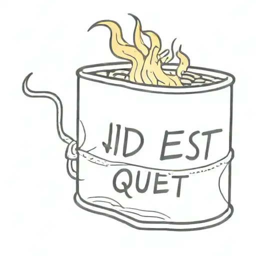 Id Est Quod Id Est' With A Tiny Bin On Fire