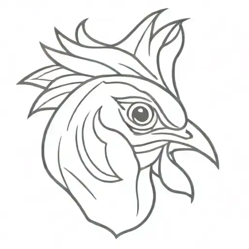 Rooster Head Tattoo With One Eye