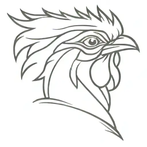 Rooster With Two Eyes One Blind Eye