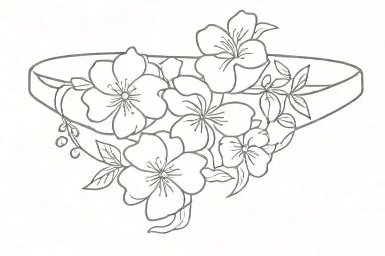 Minimalist Flowered Wrist Bracelet That