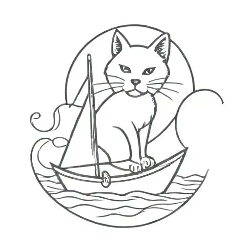 Cat On The Boat Sailing
