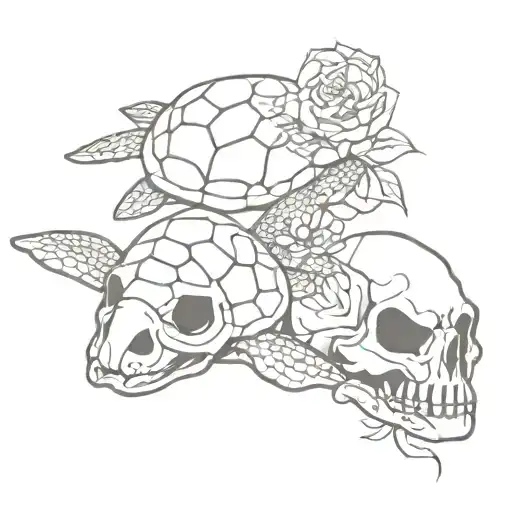 Sea Turtle Skulls Roses