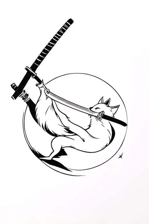 A Katana Being Circumvented By A Strong Fox Playing