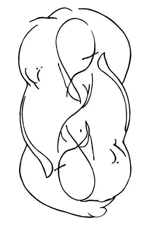 Two Foxes Forming A Ying Yang Symbol