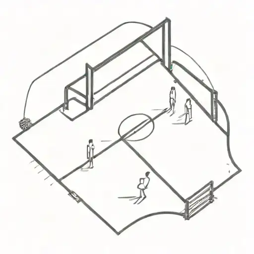 A Minimalist Design Of A Soccer Field With Goalposts