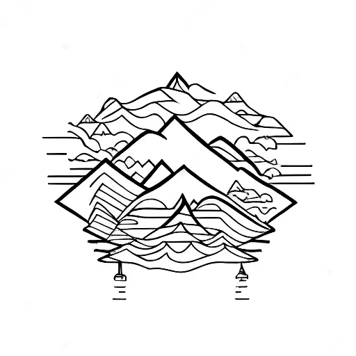 A Minimalist Tattoo Of A Mountain Range With A Stethoscope Forming The Peaks