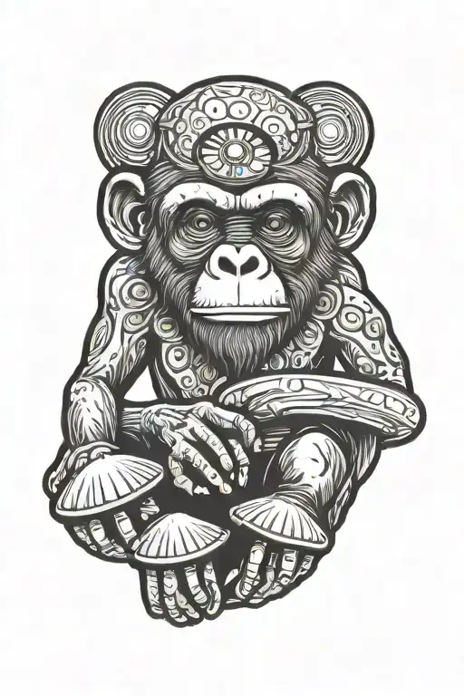 Mushroom Stoned Ape Skateboard Ufo