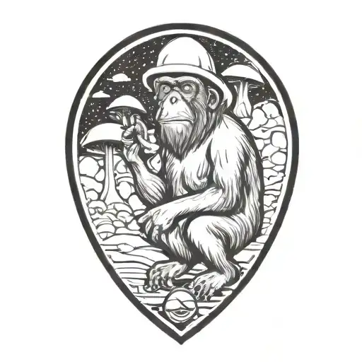 Mushroom Stoned Ape Skateboard Ufo