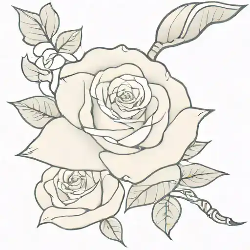 White Rose With Snake Wrapped