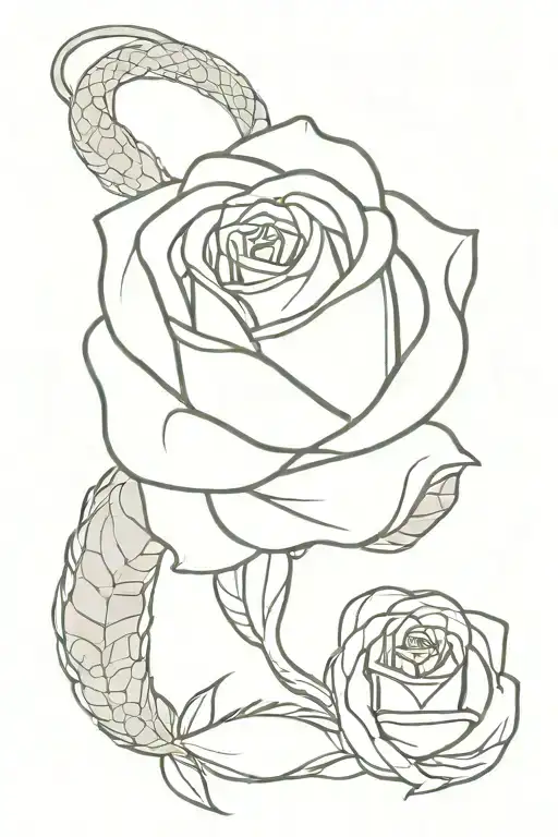 White Rose With Snake Wrapped