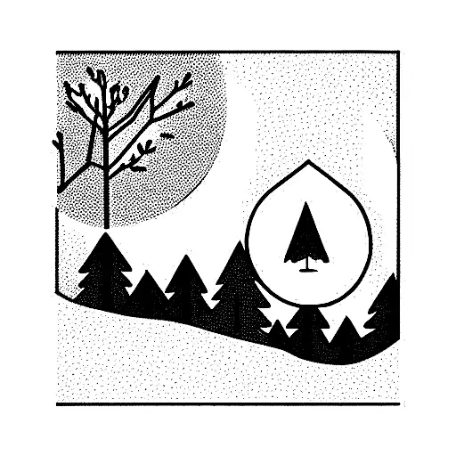 Lantern Camping With Nature Inside Lanter Mountains And Trees And Letter H