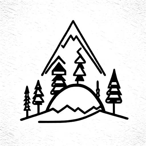 Camping Lantern With Trees And Mountains Inside With The Letter H