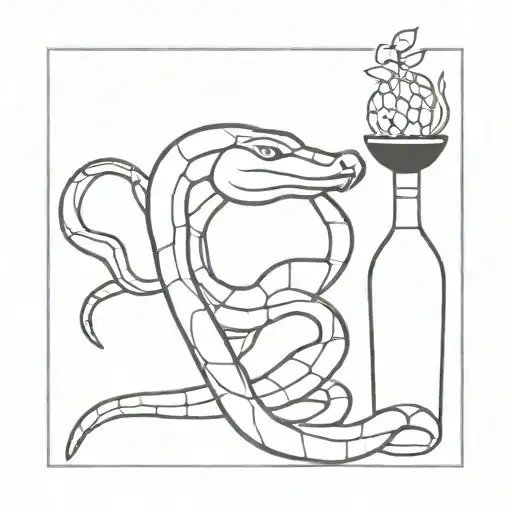 Snake With Wine Bottle