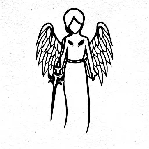 Girl Angel With A Sword