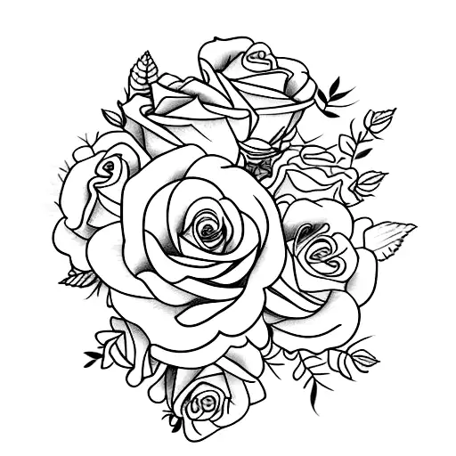 Floral Wreath With Roses And Carnations Intertwined