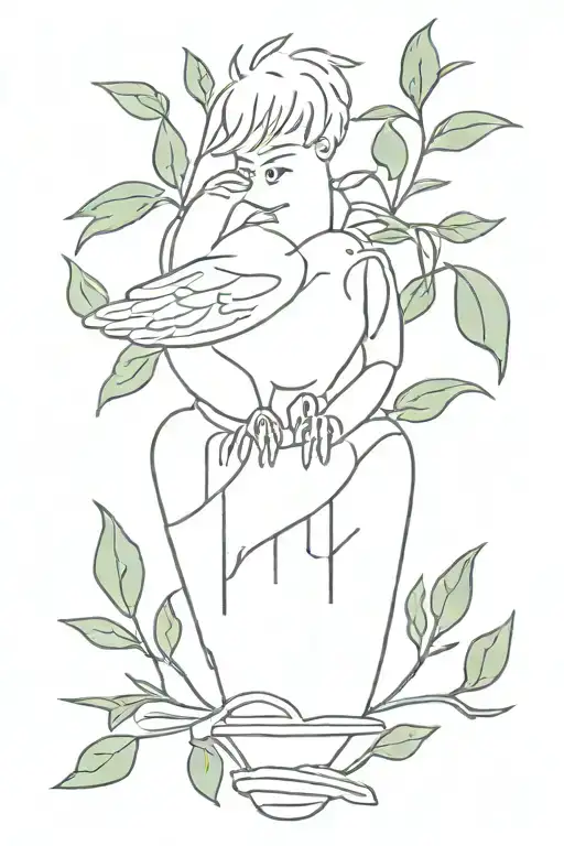 999 Juice Wrld With Dove Carrying Olive Branch