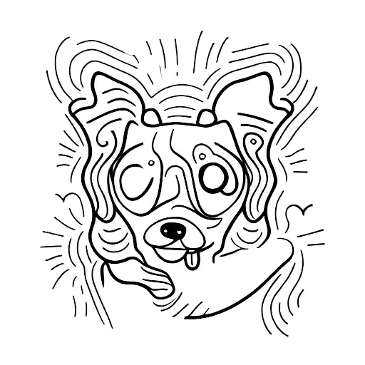 One Line Tattoo Happy Dachshund Tail Wagging