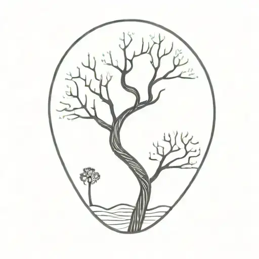 Tree With Dna Roots Shaped Like