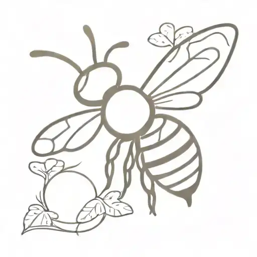 Bee Minimalist Tattoo Design