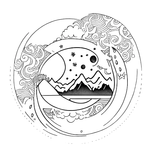 Moon Friendship Initials