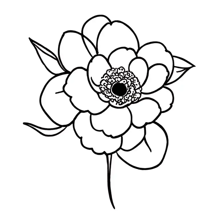 Asymmetrical Flower With Face Outline