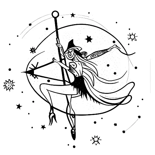 Graceful Witch Performing A Mesmerizing Pole Dance