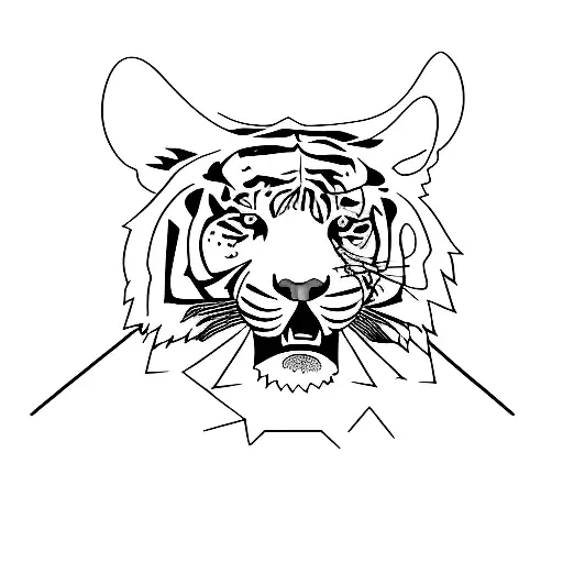 A Tiger Climbing A Mountain Symbolizing Self Achievement