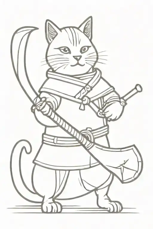 Cat Dressed As A Viking Warrior Holding An Axe