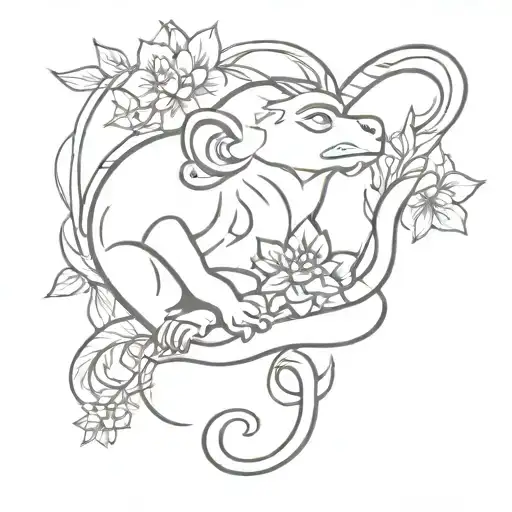 Monkey Handing Flower To Dragon Wrapped