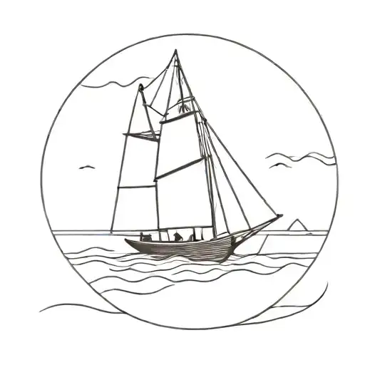 Barque Et Horizon In The Background