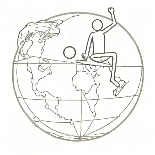 Stickman Sat On Globe