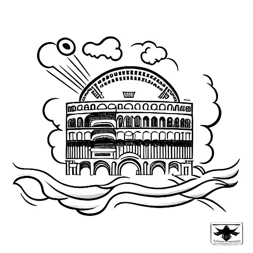 Coliseum In Rome With Sun Rays