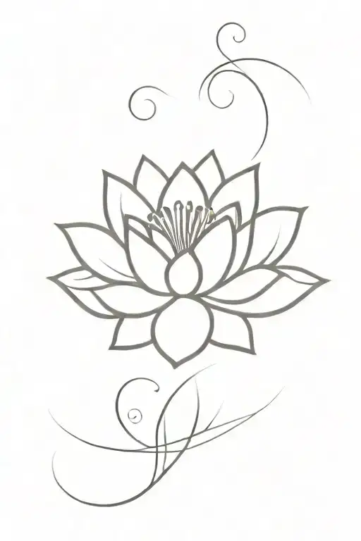 Lotus Flower With A Heartbeat Line