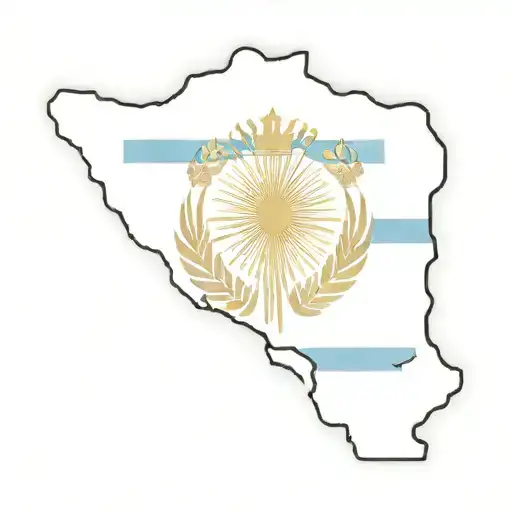Argentina Flag Inside Country Outline